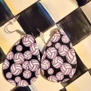 VOLLEYBALL 🏐 FAUX LEATHER EARRING🏐